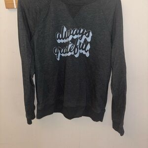 Sonoma Charcoal Sweater with 'Always Grateful' Design